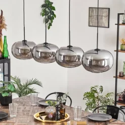 hofstein Suspension - Verre 30 cm Apedo Fumé, 4 lumières