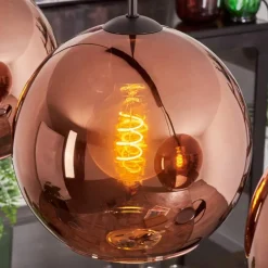 hofstein Suspension - Verre 25 cm Koyoto Cuivré, 4 lumières