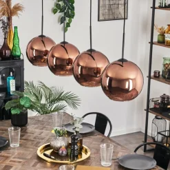 hofstein Suspension - Verre 25 cm Koyoto Cuivré, 4 lumières