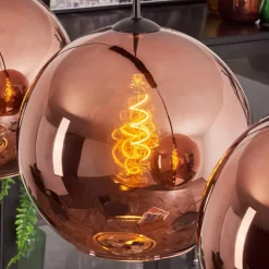 hofstein Suspension - Verre 30 cm Koyoto Cuivré, 3 lumières