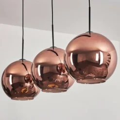 hofstein Suspension - Verre 30 cm Koyoto Cuivré, 3 lumières