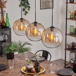 hofstein Suspension - Verre 30 cm Koyotot Ambre, Clair, 3 lumières