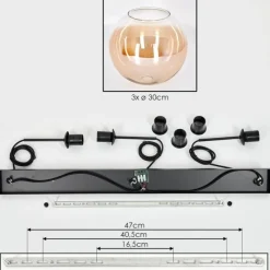 hofstein Suspension - Verre 30 cm Koyotot Ambre, Clair, 3 lumières