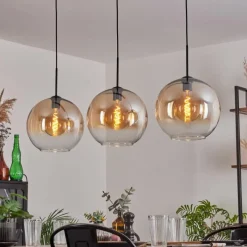 hofstein Suspension - Verre 30 cm Koyotot Ambre, Clair, 3 lumières