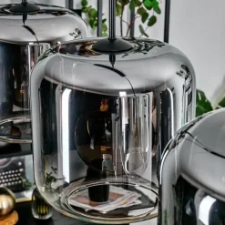 hofstein Suspension - Verre 25 cm Lauden Chrome, Clair, 3 lumières