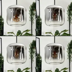 hofstein Suspension - Verre 25 cm Lauden Clair, Fumé, 3 lumières