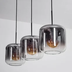 hofstein Suspension - Verre 25 cm Lauden Clair, Fumé, 3 lumières