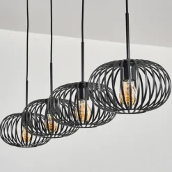 hofstein Suspension - Verre 25 cm Oravi Noir, 4 lumières