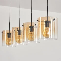 hofstein Suspension - Verre 20 cm Parane Ambre, Clair, 4 lumières