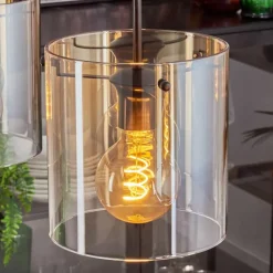 hofstein Suspension - Verre 20 cm Parane Ambre, Clair, 3 lumières