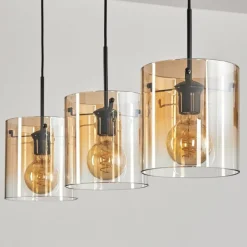 hofstein Suspension - Verre 20 cm Parane Ambre, Clair, 3 lumières