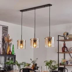 hofstein Suspension - Verre 20 cm Parane Ambre, Clair, 3 lumières