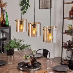 hofstein Suspension - Verre 20 cm Parane Ambre, 3 lumières