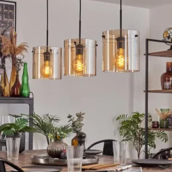 hofstein Suspension - Verre 20 cm Parane Ambre, 3 lumières