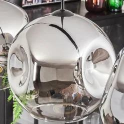 hofstein Suspension - Verre 30 cm Ripoll Chrome, Clair, 4 lumières