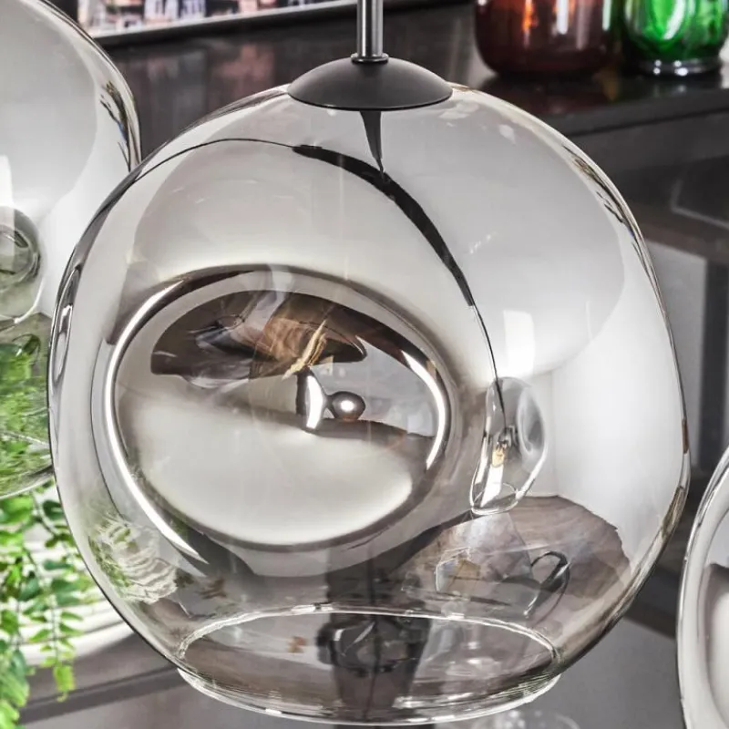 hofstein Suspension - Verre 25 cm Ripoll Clair, Fumé, 4 lumières