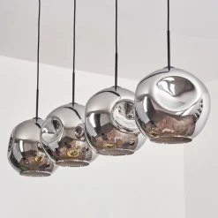 hofstein Suspension - Verre 30 cm Ripoll Chrome, 4 lumières
