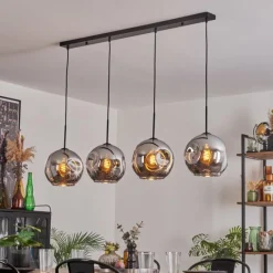 hofstein Suspension - Verre 25 cm Ripoll Chrome, 4 lumières