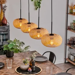 hofstein Suspension - Verre 25 cm Ripoll Écru, 4 lumières