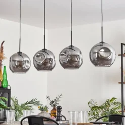 Suspension Verre Fumé-hofstein Suspension - Verre 25 cm Ripoll Fumé, 4 lumières