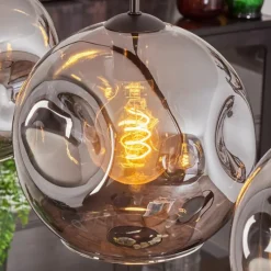 Suspension Verre Fumé-hofstein Suspension - Verre 25 cm Ripoll Fumé, 4 lumières