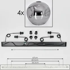 Suspension Verre Fumé-hofstein Suspension - Verre 25 cm Ripoll Fumé, 4 lumières