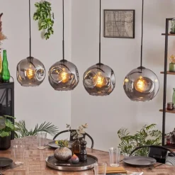 Suspension Verre Fumé-hofstein Suspension - Verre 25 cm Ripoll Fumé, 4 lumières