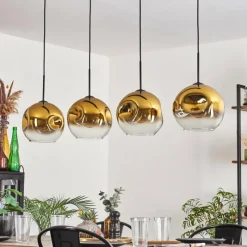 hofstein Suspension - Verre 25 cm Ripoll Or, Clair, 4 lumières