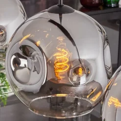 hofstein Suspension - Verre 25 cm Ripoll Chrome, Clair, 4 lumières