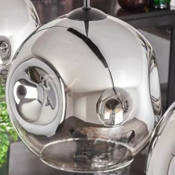 hofstein Suspension - Verre 25 cm Ripoll Chrome, Clair, 4 lumières