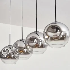 hofstein Suspension - Verre 25 cm Ripoll Chrome, Clair, 4 lumières