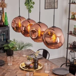 hofstein Suspension - Verre 30 cm Ripoll Cuivré, 4 lumières