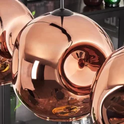 hofstein Suspension - Verre 30 cm Ripoll Cuivré, 4 lumières