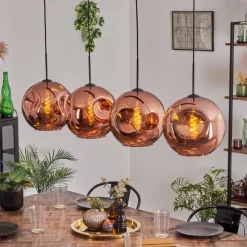 hofstein Suspension - Verre 30 cm Ripoll Cuivré, 4 lumières