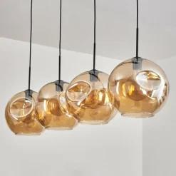 hofstein Suspension - Verre 30 cm Ripoll Ambre, 4 lumières