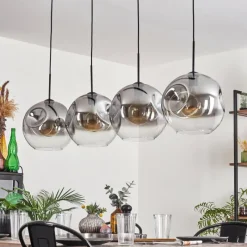 Suspension Verre Fumé-hofstein Suspension - Verre 30 cm Ripoll Clair, Fumé, 4 lumières
