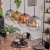 Lampes Dorées-hofstein Suspension - Verre 30 cm Ripoll Chrome, Or, Clair, Cuivré, Fumé, 4 lumières