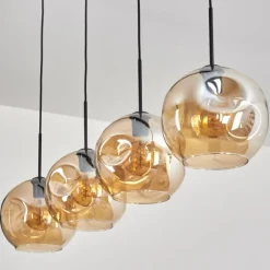 hofstein Suspension - Verre 25 cm Ripoll Ambre, 4 lumières
