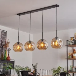 hofstein Suspension - Verre 25 cm Ripoll Ambre, 4 lumières