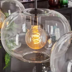 hofstein Suspension - Verre 30 cm Ripoll Clair, 4 lumières