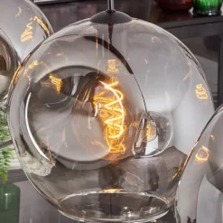 hofstein Suspension - Verre 30 cm Ripoll Clair, Fumé, 3 lumières