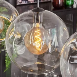 hofstein Suspension - Verre 30 cm Ripoll Clair, 3 lumières