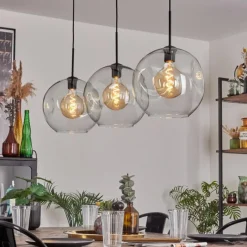 hofstein Suspension - Verre 30 cm Ripoll Clair, 3 lumières