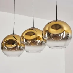 hofstein Suspension - Verre 30 cm Ripoll Or, Clair, 3 lumières