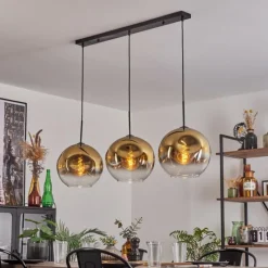 hofstein Suspension - Verre 30 cm Ripoll Or, Clair, 3 lumières