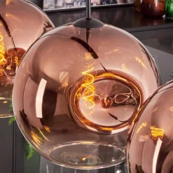 hofstein Suspension - Verre 30 cm Ripoll Clair, Cuivré, 3 lumières