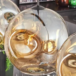 hofstein Suspension - Verre 30 cm Ripoll Noir, 3 lumières