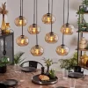 hofstein Suspension - Verre Apedo Ambre, 8 lumières