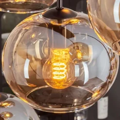 hofstein Suspension - Verre Apedo Ambre, 8 lumières