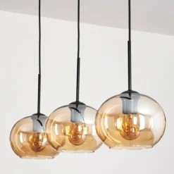 hofstein Suspension - Verre Apedo Ambre, 3 lumières